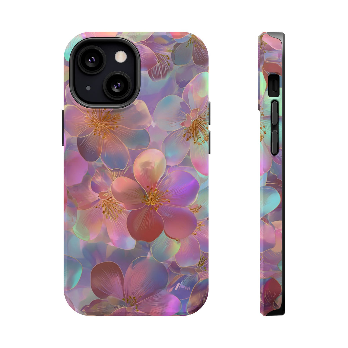 Opal Blossom MagSafe case for iPhone 13 Mini, glossy finish