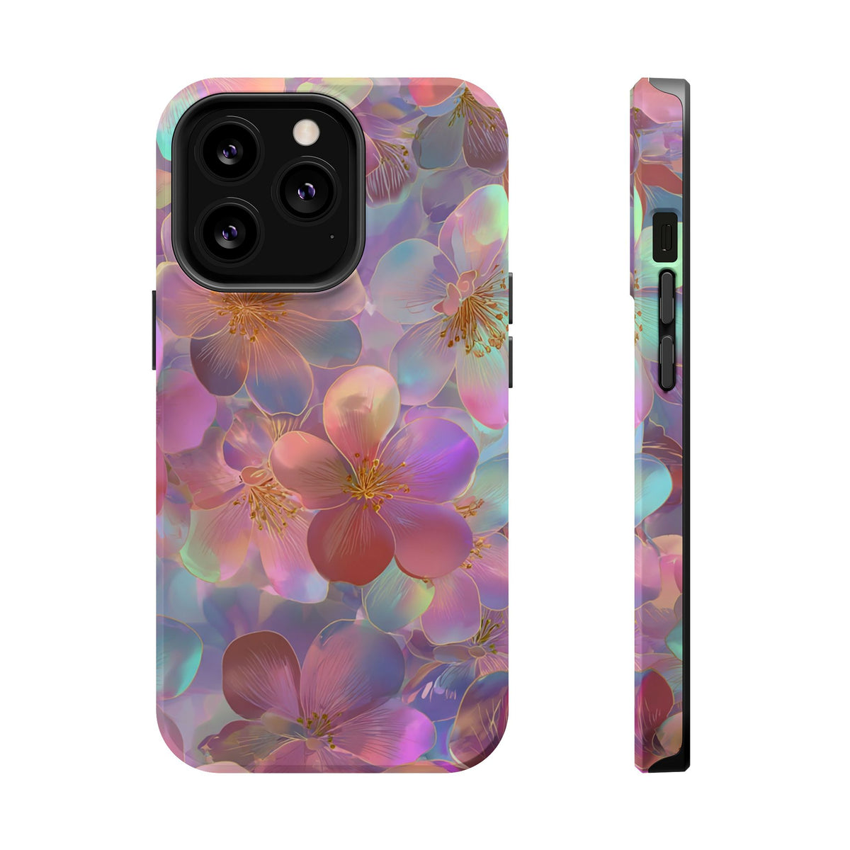 Opal Blossom MagSafe case for iPhone 13 Pro, glossy finish