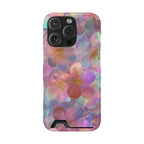 Opal Blossom phone case with card holder for iPhone 16 Pro, glossy finish