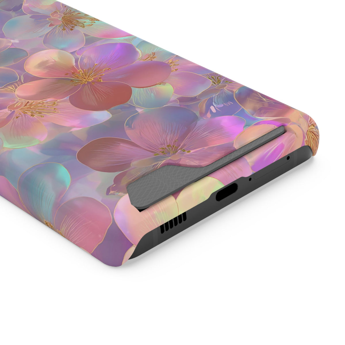 Opal Blossom phone case with card holder for Samsung Galaxy S21 Ultra, glossy finish