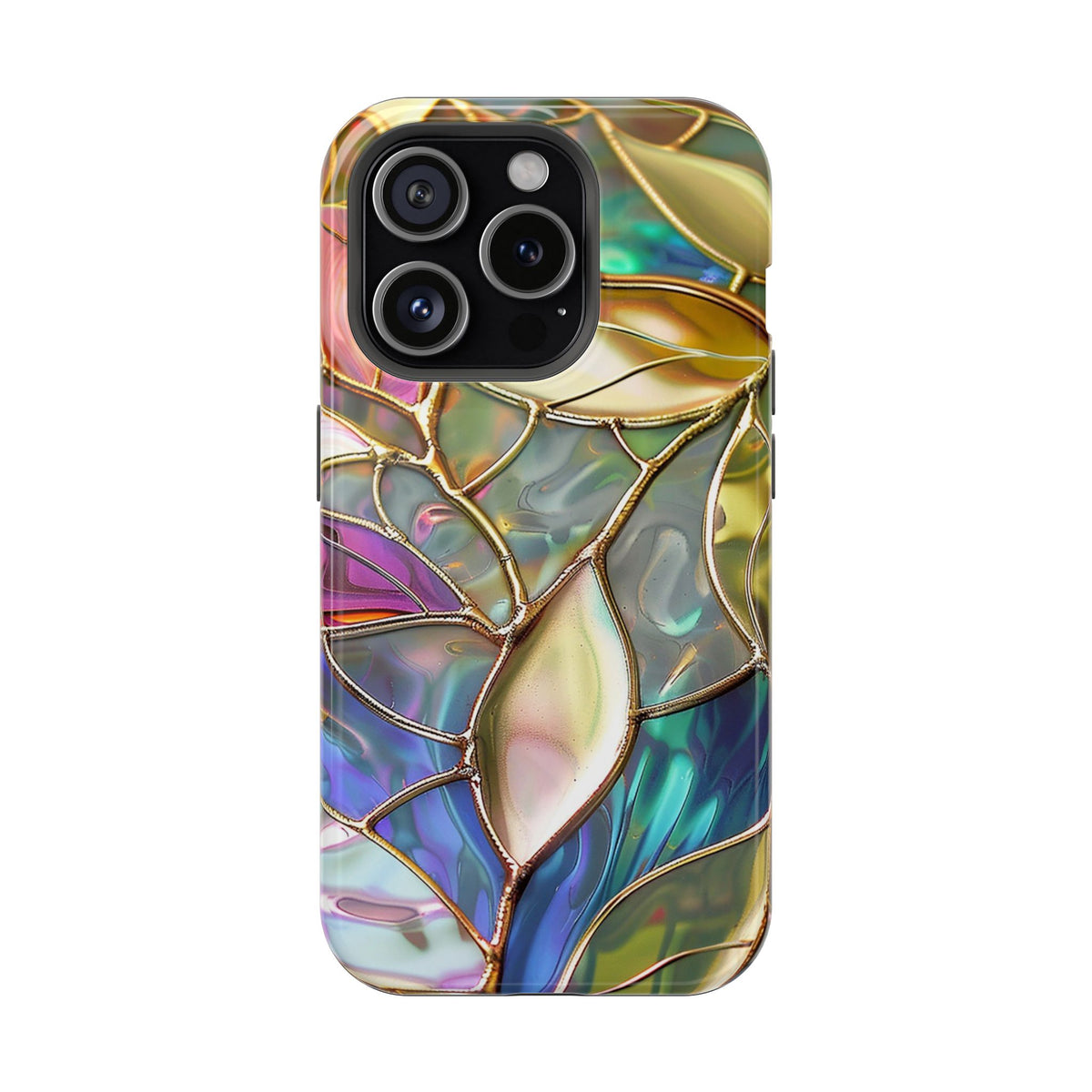 Opal Mosaic protective phone case for iPhone 15 Pro, glossy finish
