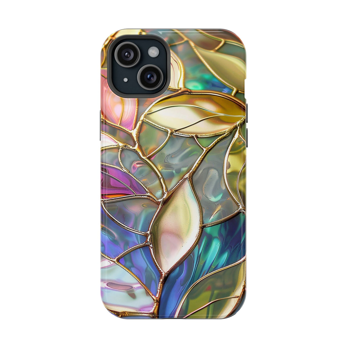 Opal Mosaic protective phone case for iPhone 15 Plus, glossy finish