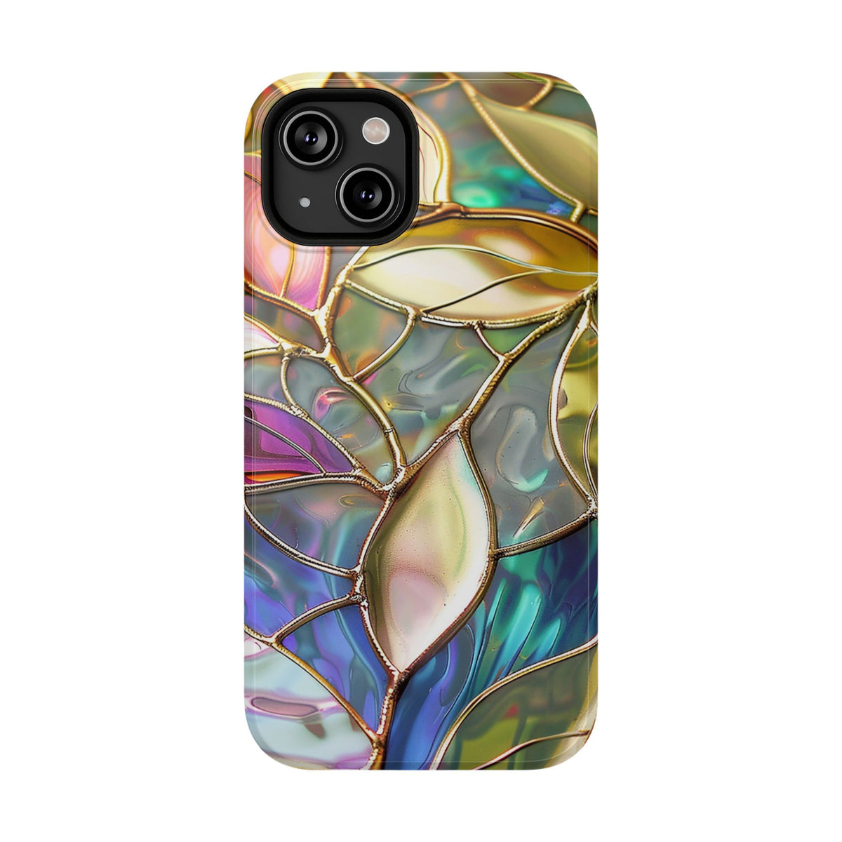 Opal Mosaic protective phone case for iPhone 14, glossy finish