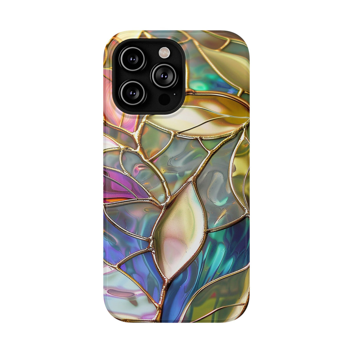 Opal Mosaic protective phone case for iPhone 14 Pro Max, glossy finish