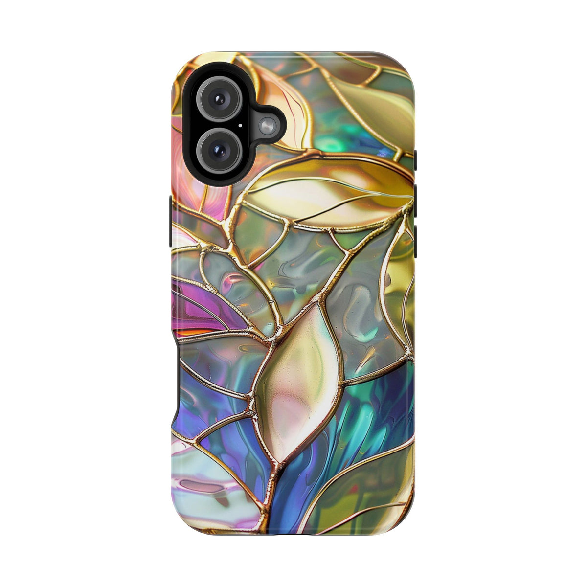 Opal Mosaic protective phone case for iPhone 16 Plus, glossy finish