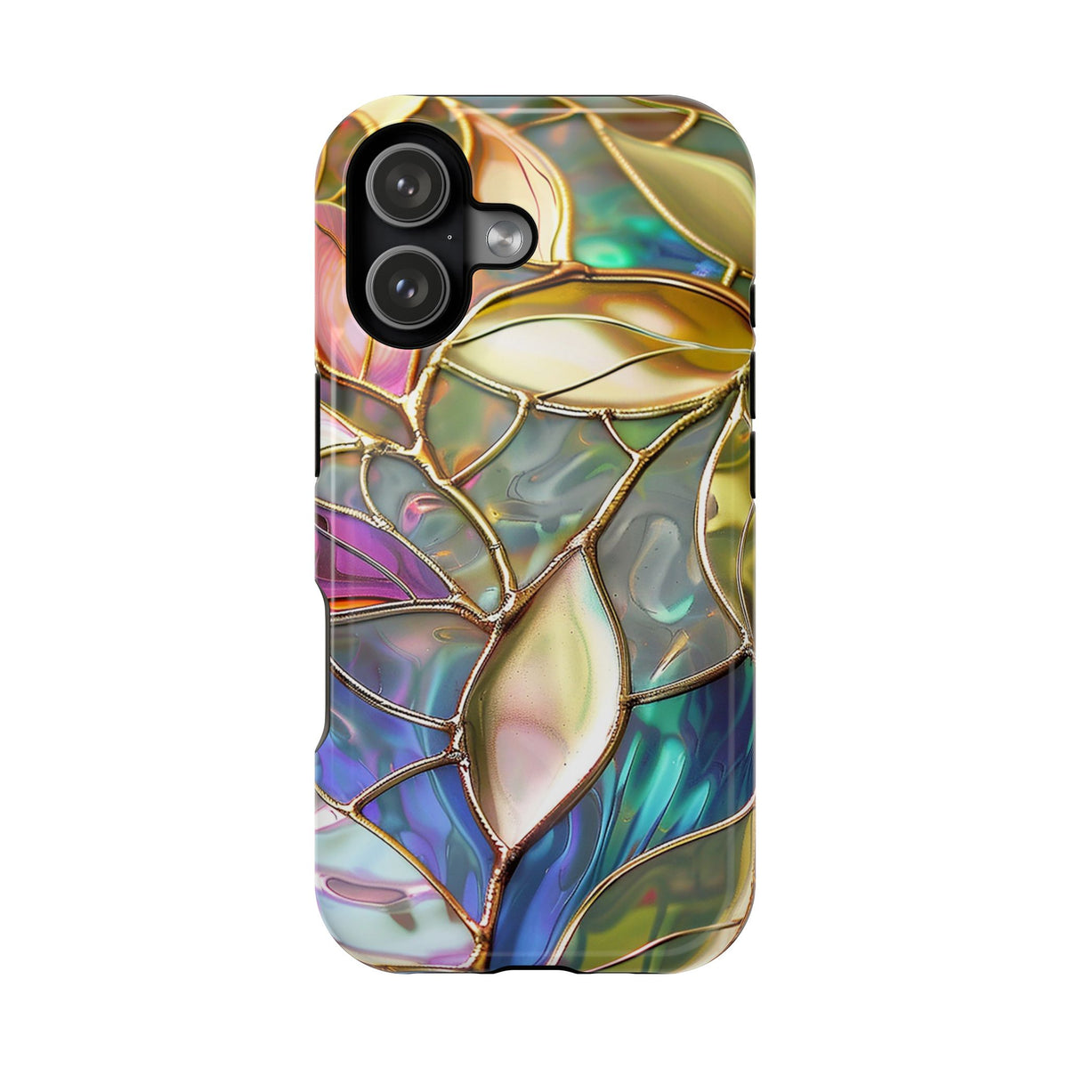 Opal Mosaic protective phone case for iPhone 17, glossy finish