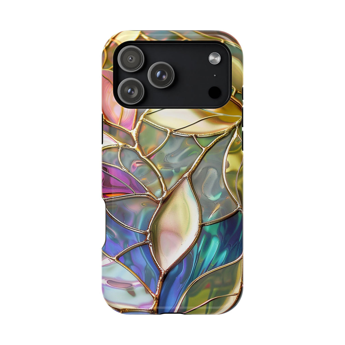 Opal Mosaic protective phone case for iPhone 17 Pro Max, glossy finish