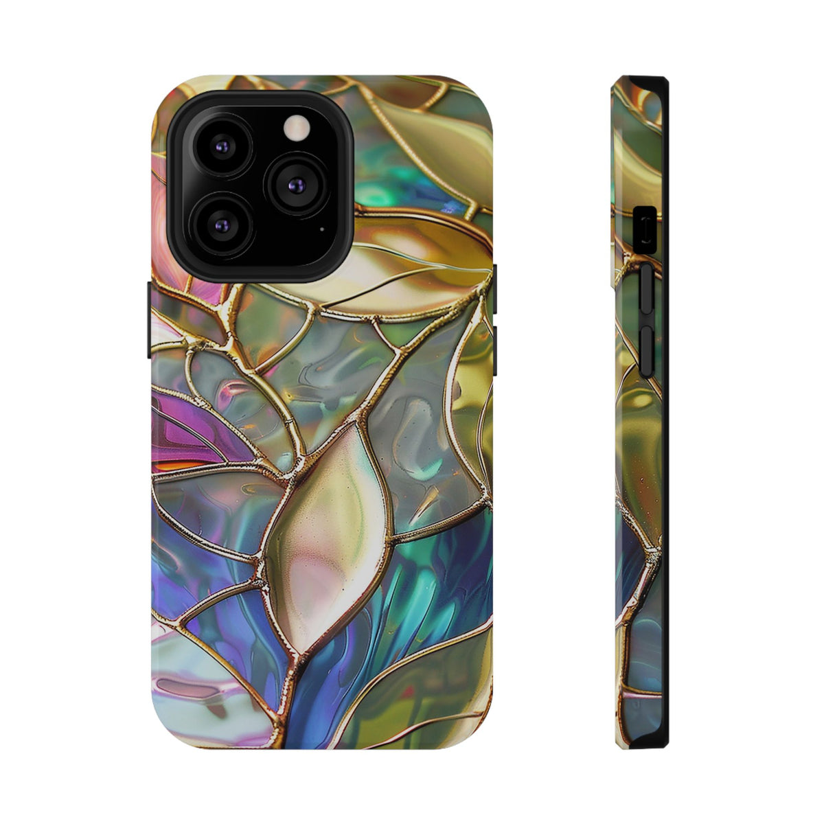 Opal Mosaic protective phone case for iPhone 13 Pro, glossy finish