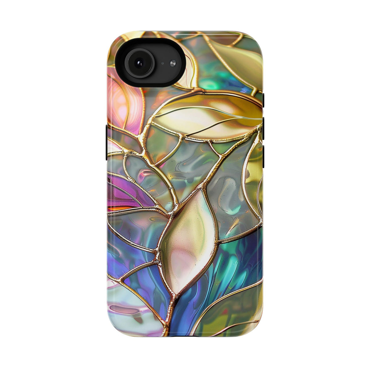 Opal Mosaic protective phone case for iPhone 16e, glossy finish