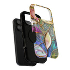 Opal Mosaic protective phone case, close-up of the dual-layer construction