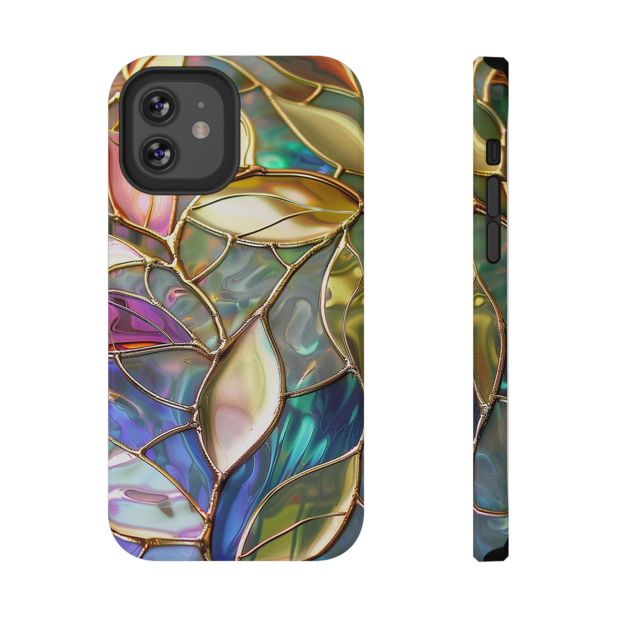Opal Mosaic protective phone case for iPhone 12, glossy finish