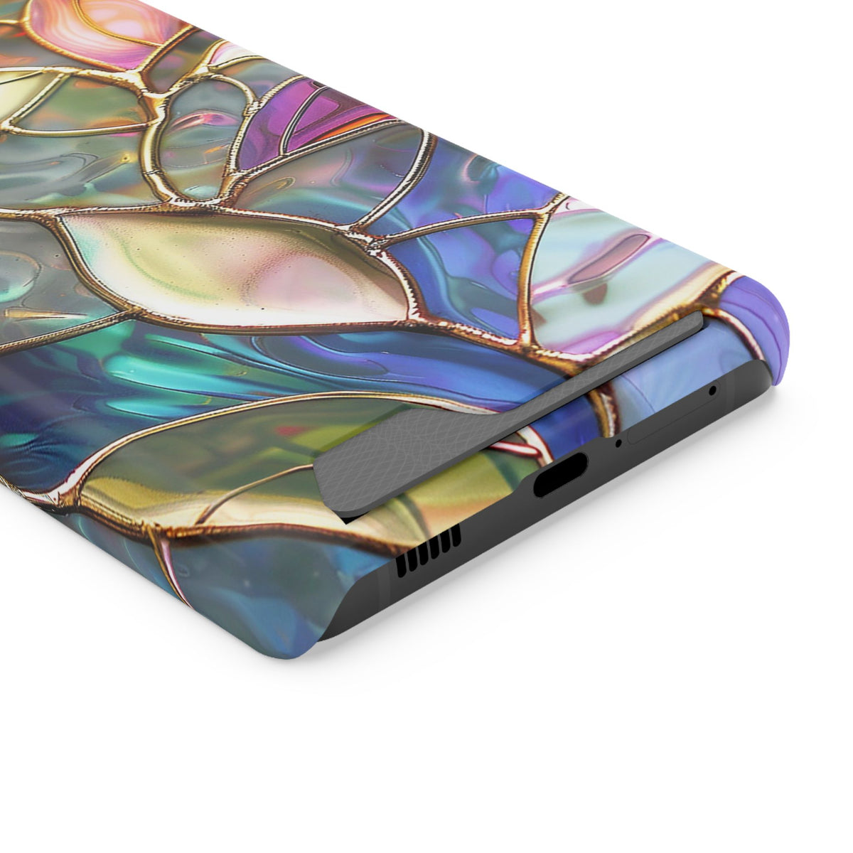 Opal Mosaic phone case with card holder for Samsung Galaxy S21 Ultra, glossy finish