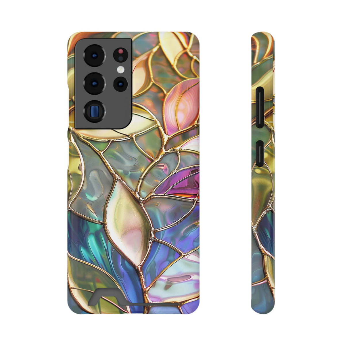 Opal Mosaic phone case with card holder for Samsung Galaxy S22 Plus, glossy finish