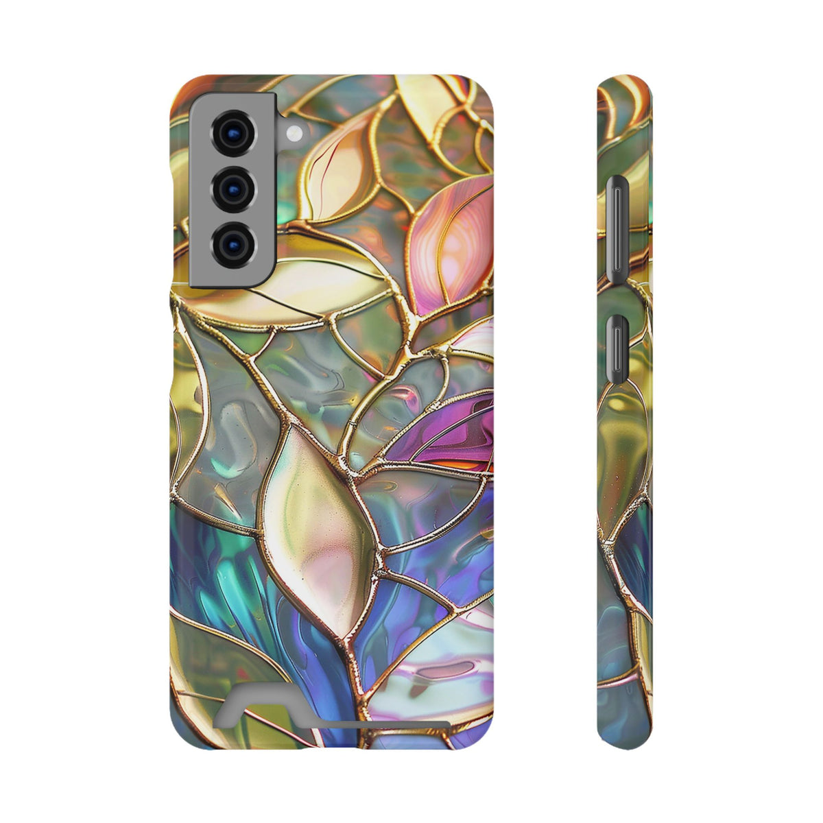 Opal Mosaic phone case with card holder for Samsung Galaxy S21, glossy finish
