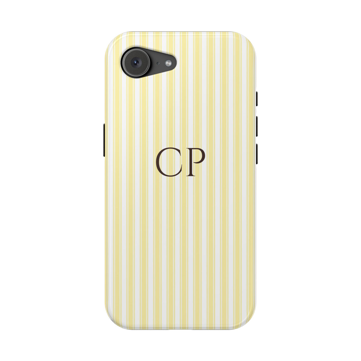 Cream Stripe Monogram personalized protective phone case for iPhone 17e, glossy finish