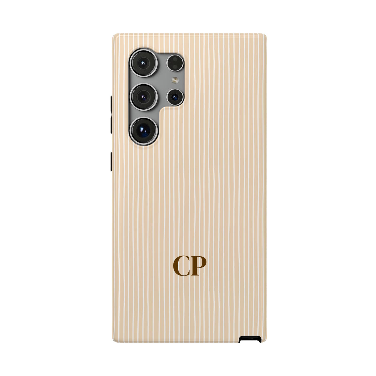 Latte Ribbed Monogram personalized protective phone case for Samsung Galaxy S24 Ultra, glossy finish