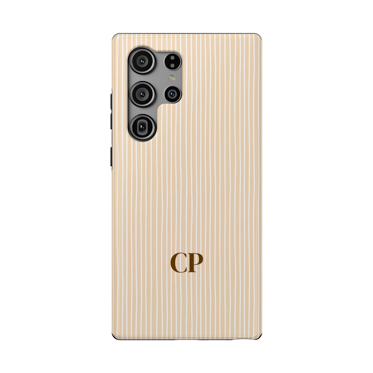Latte Ribbed Monogram personalized protective phone case for Samsung Galaxy S23 Ultra, glossy finish