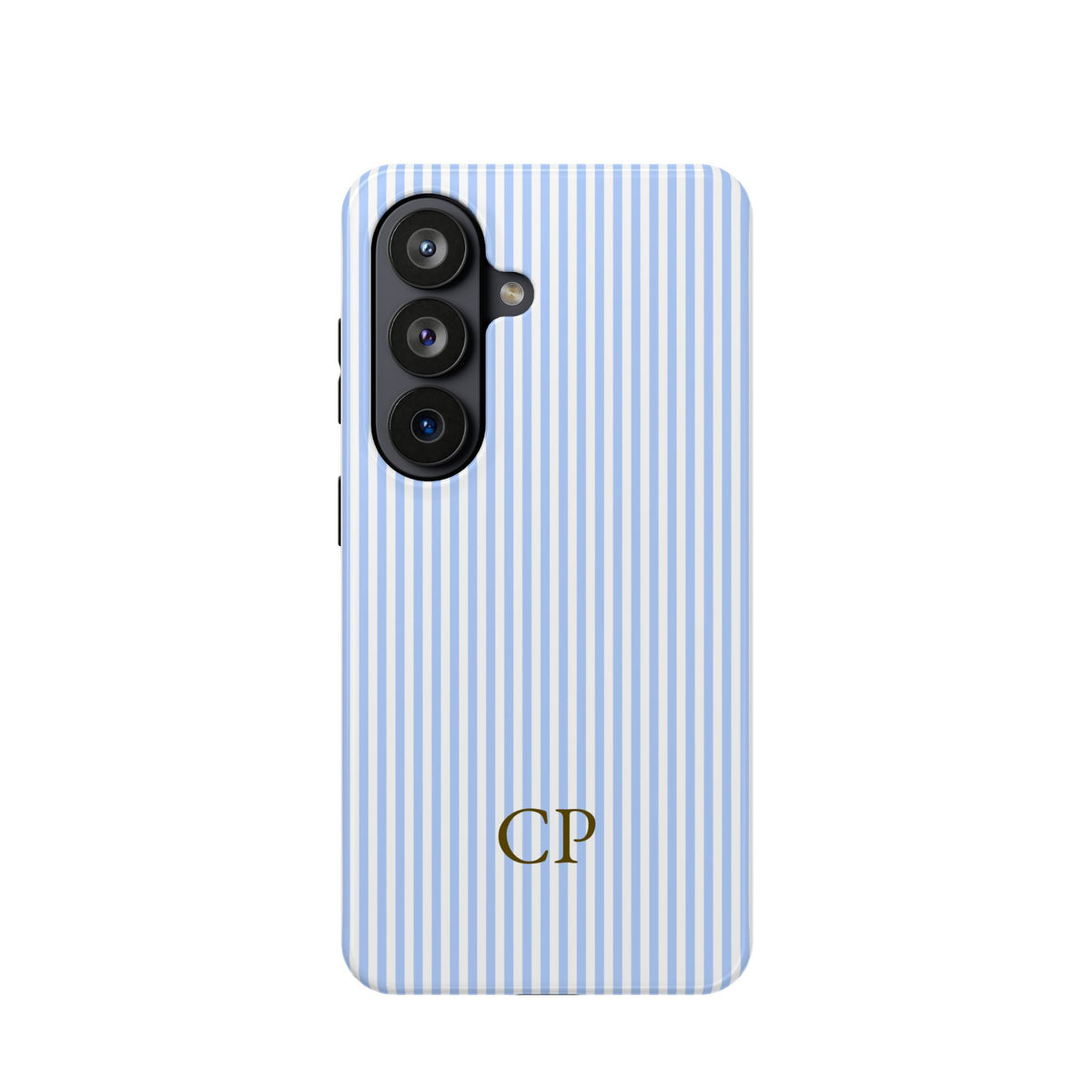 Sky Pinstripe Monogram personalized protective phone case for Samsung Galaxy S26, glossy finish