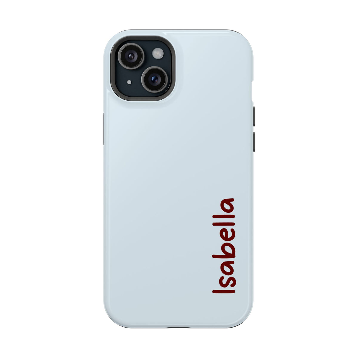 Baby Blue Name personalized protective phone case for iPhone 15 Plus, glossy finish