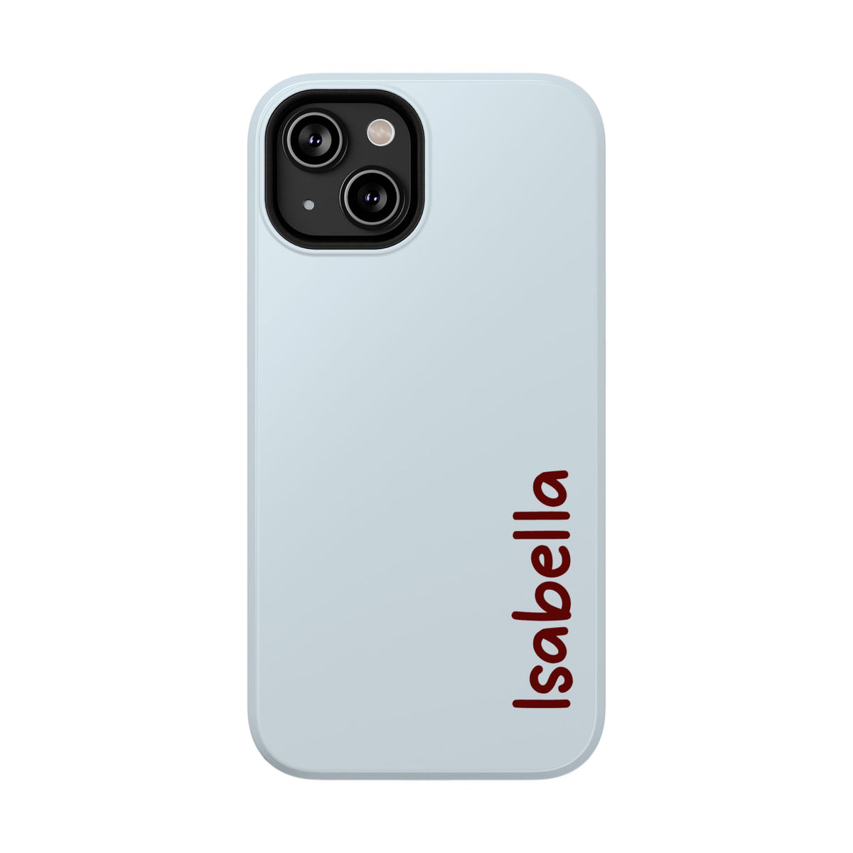Baby Blue Name personalized protective phone case for iPhone 14, glossy finish