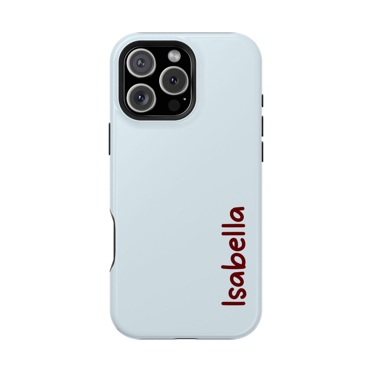 Baby Blue Name personalized protective phone case for iPhone 16 Pro Max, glossy finish