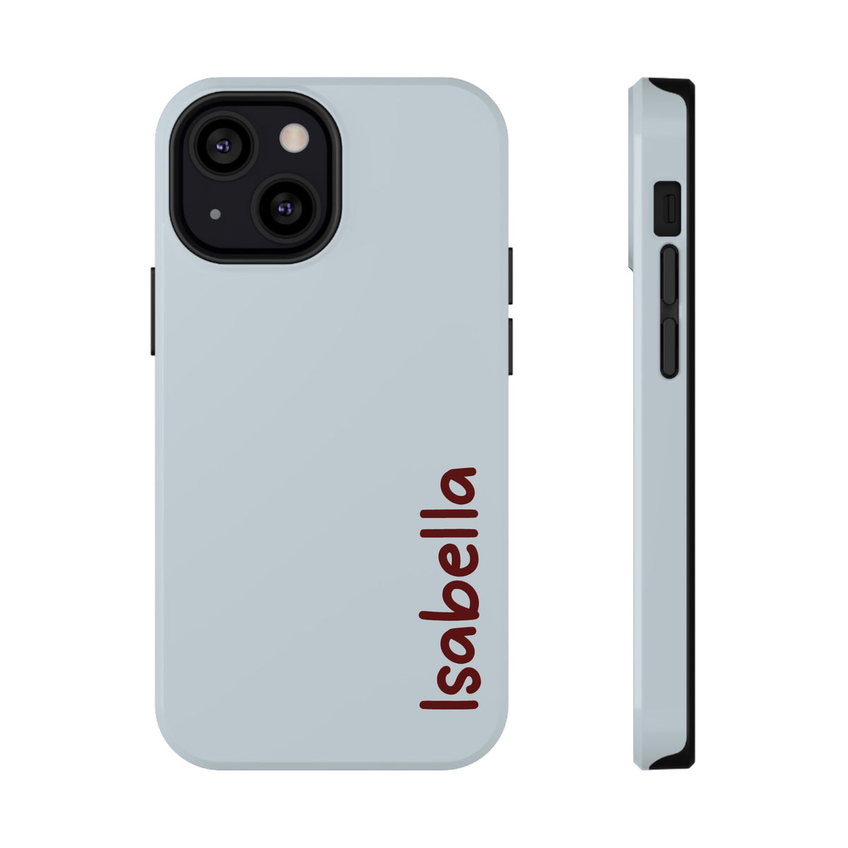 Baby Blue Name personalized protective phone case for iPhone 13 Mini, glossy finish