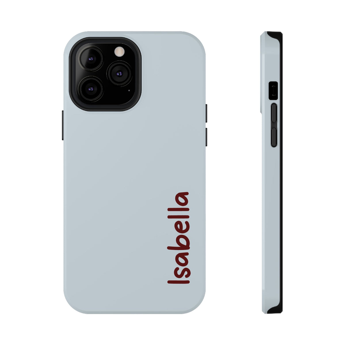 Baby Blue Name personalized protective phone case for iPhone 13 Pro Max, glossy finish
