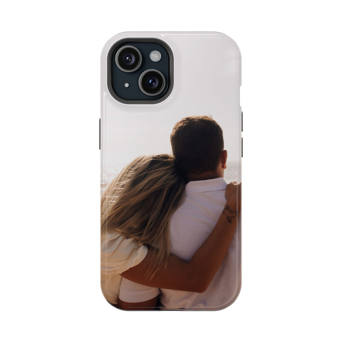 Personalized photo protective phone case for iPhone 15, glossy finish