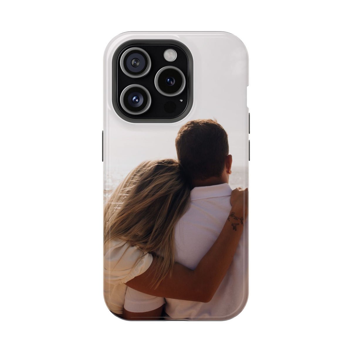 Personalized photo protective phone case for iPhone 15 Pro, glossy finish