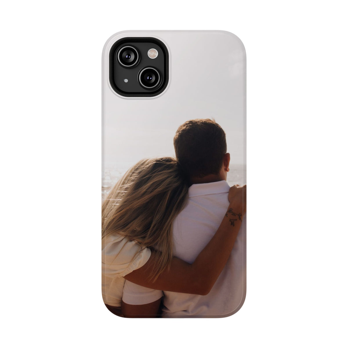 Personalized photo protective phone case for iPhone 14 Plus, glossy finish