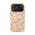 Peach Butterfly protective phone case for iPhone 18 Pro, glossy finish
