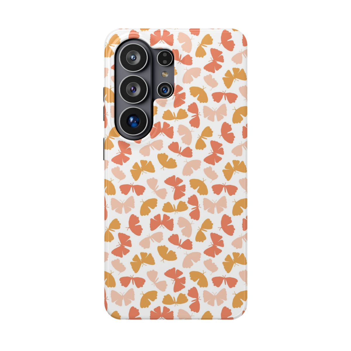 Peach Butterfly protective phone case for Samsung Galaxy S26 Ultra, glossy finish