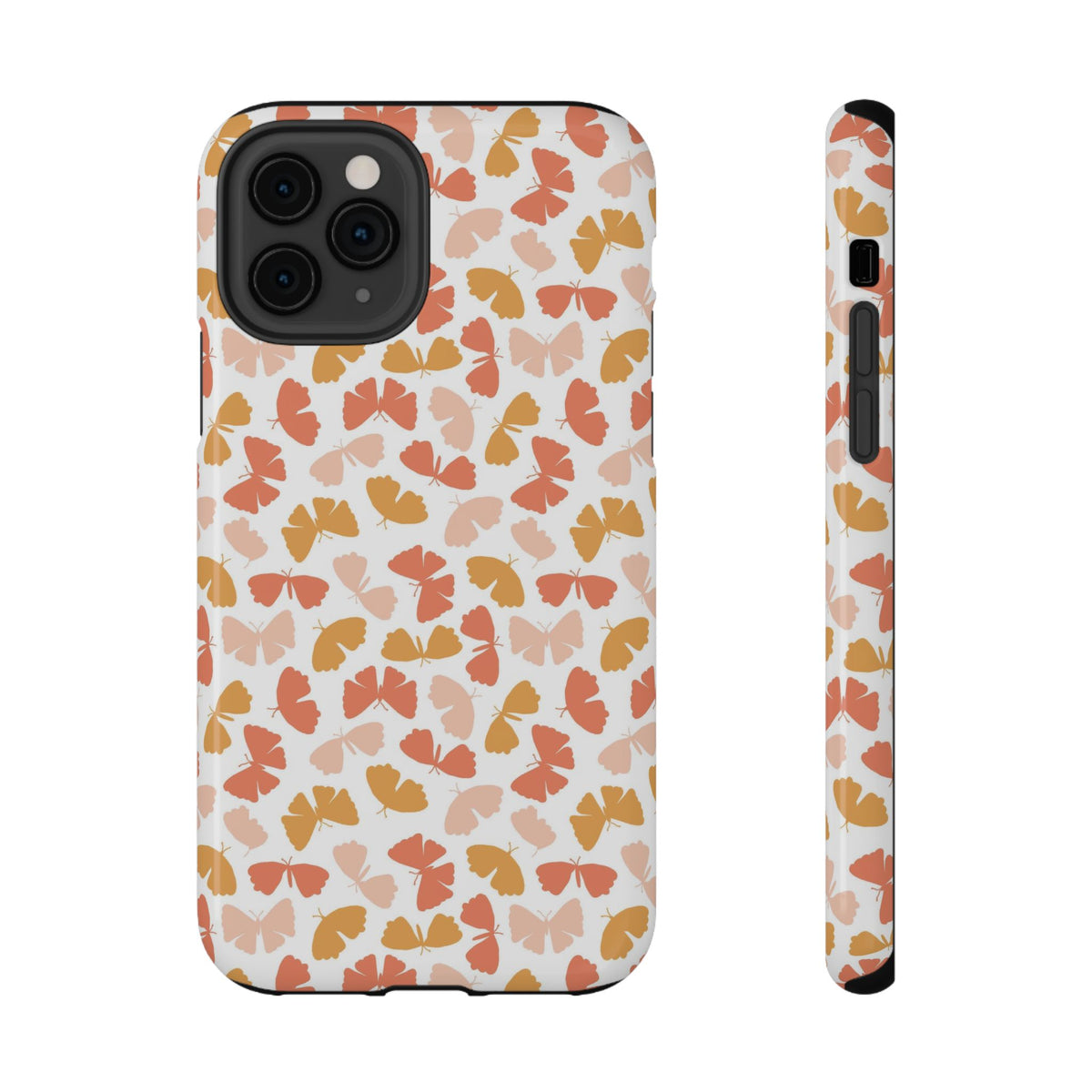 Peach Butterfly protective phone case for iPhone 11 Pro, glossy finish