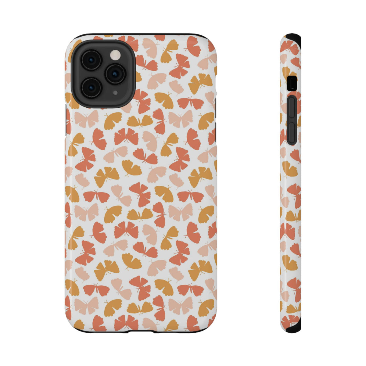 Peach Butterfly protective phone case for iPhone 11 Pro Max, glossy finish
