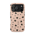 Peach Kitty protective phone case for iPhone 18 Pro, glossy finish