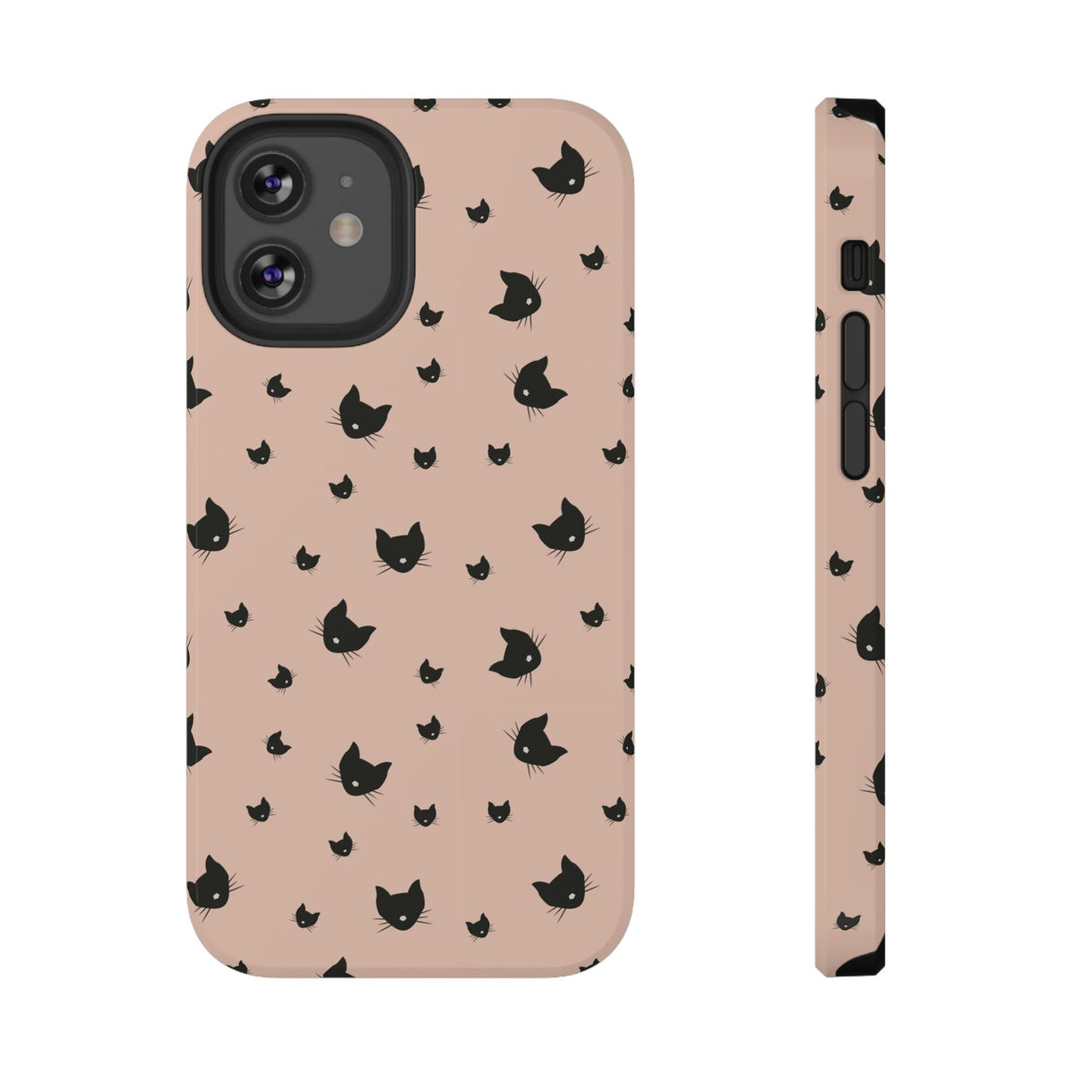 Peach Kitty protective phone case for iPhone 12 Mini, glossy finish