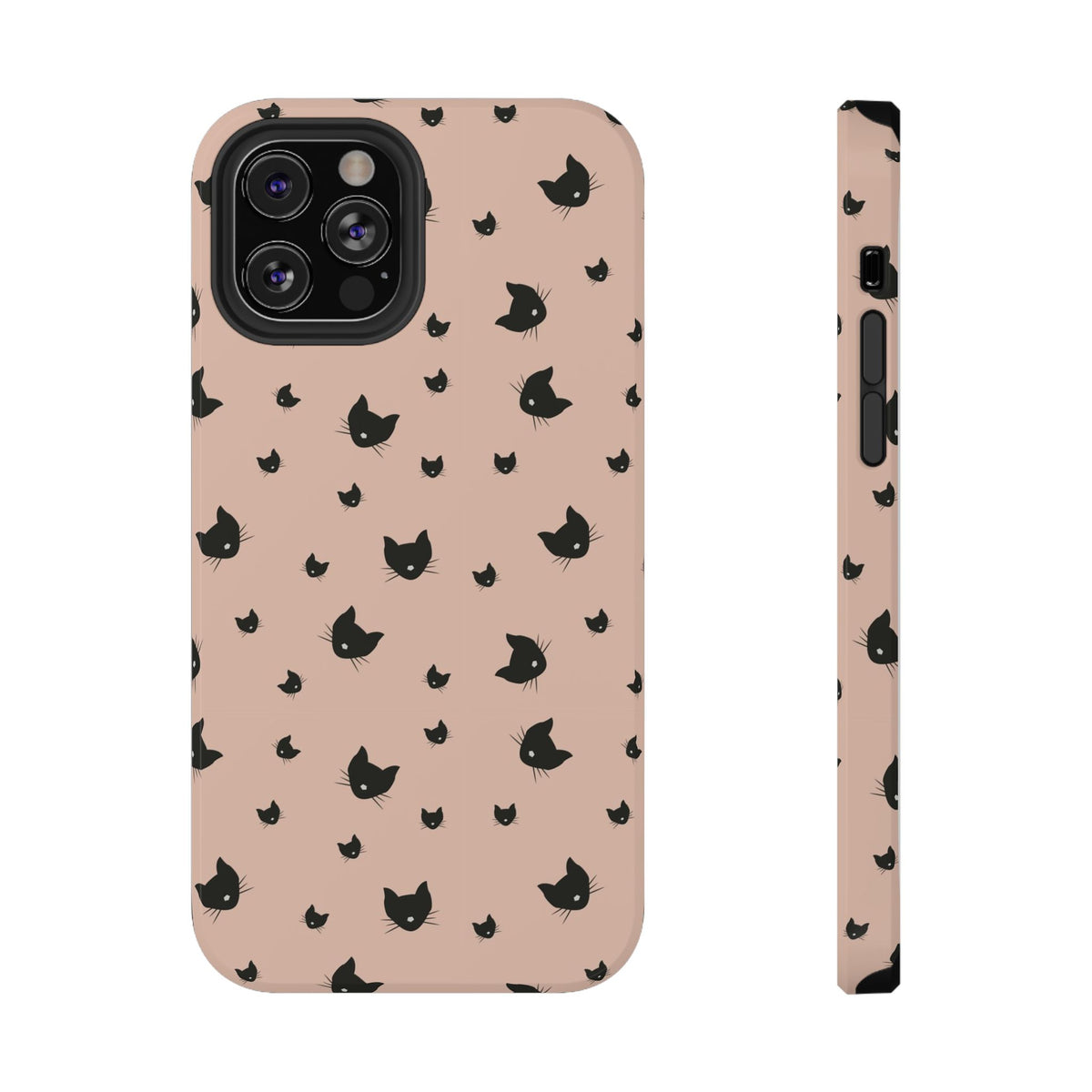 Peach Kitty protective phone case for iPhone 12 Pro, glossy finish