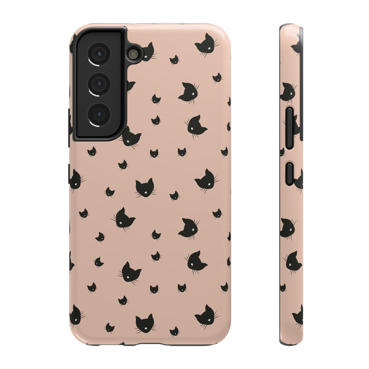 Peach Kitty protective phone case for Samsung Galaxy S22, glossy finish