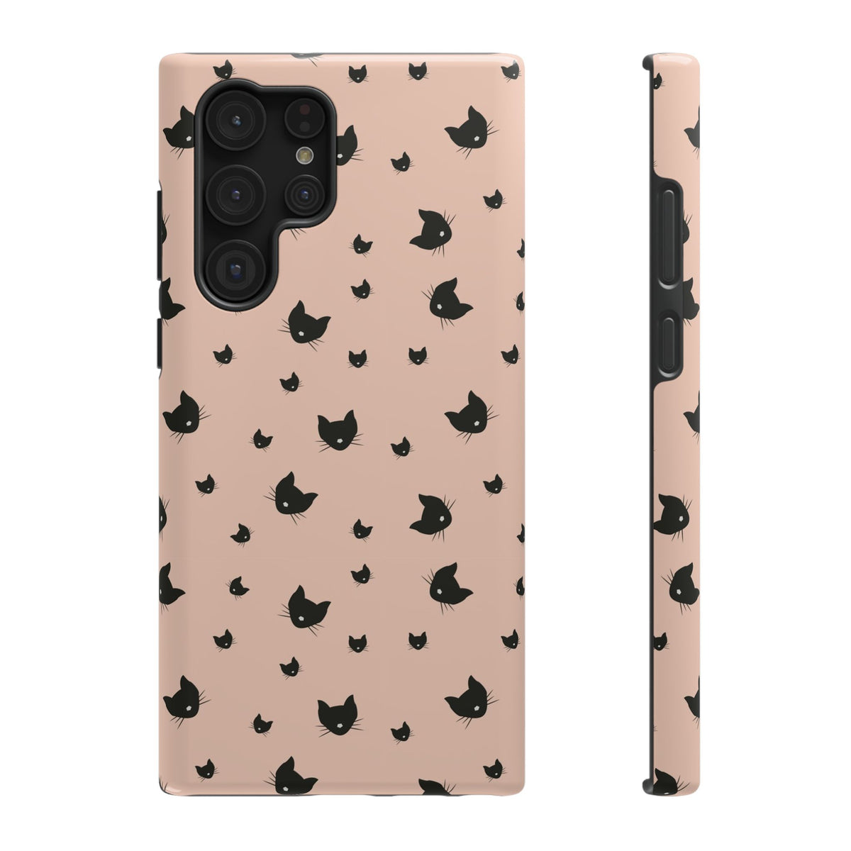 Peach Kitty protective phone case for Samsung Galaxy S22 Ultra, glossy finish