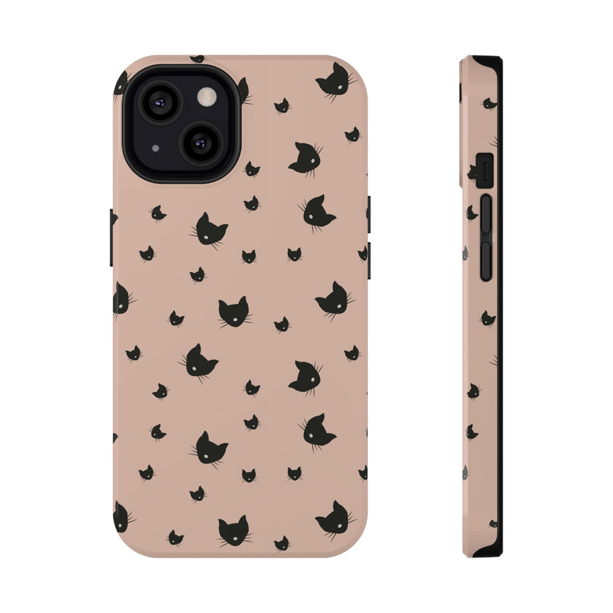 Peach Kitty protective phone case for iPhone 13, glossy finish