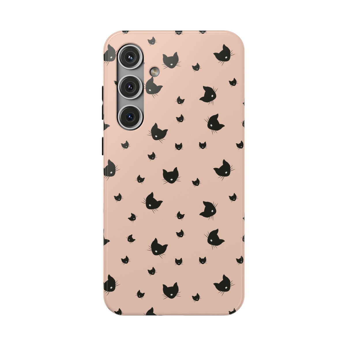 Peach Kitty protective phone case for Samsung Galaxy S24 Plus, glossy finish
