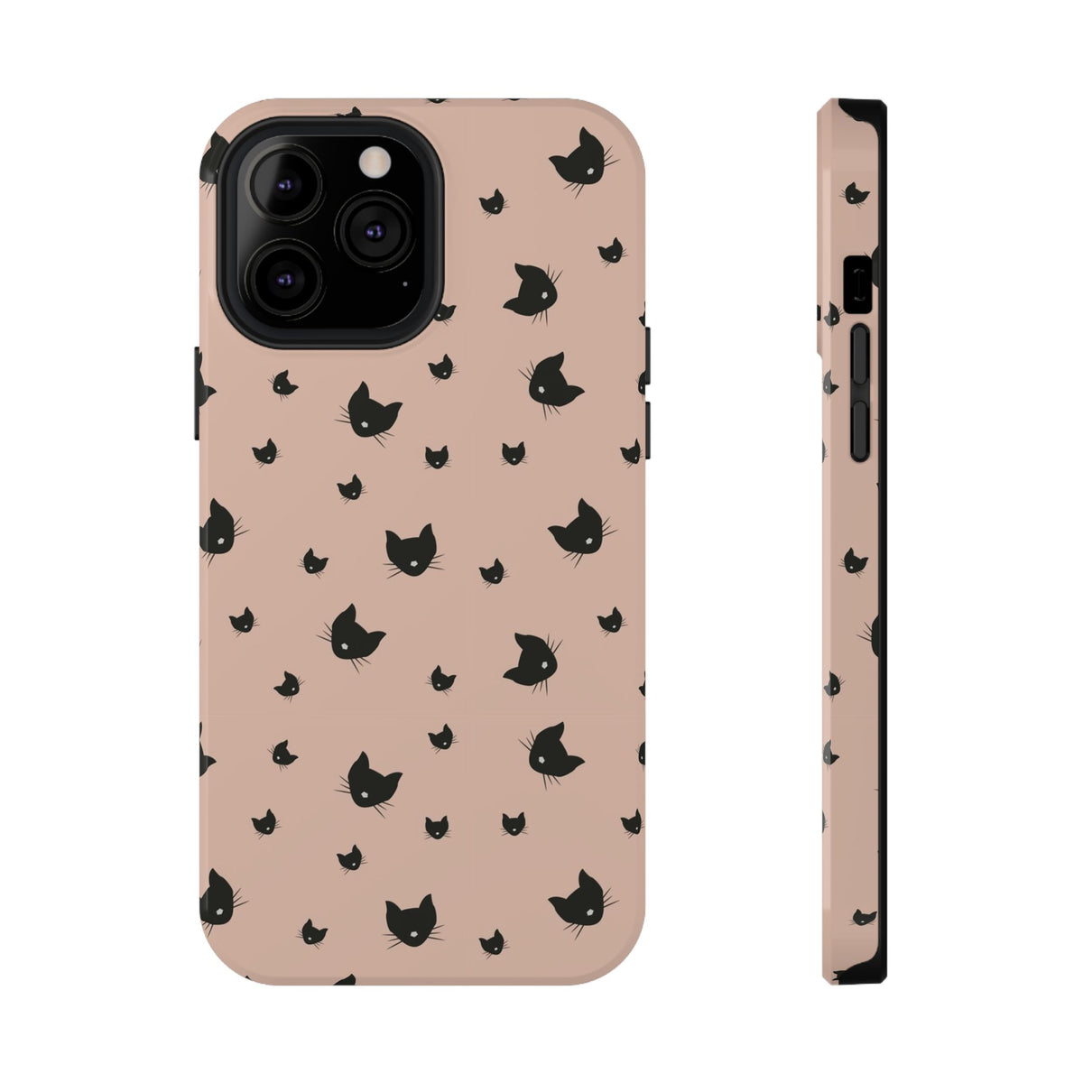 Peach Kitty protective phone case for iPhone 13 Pro Max, glossy finish