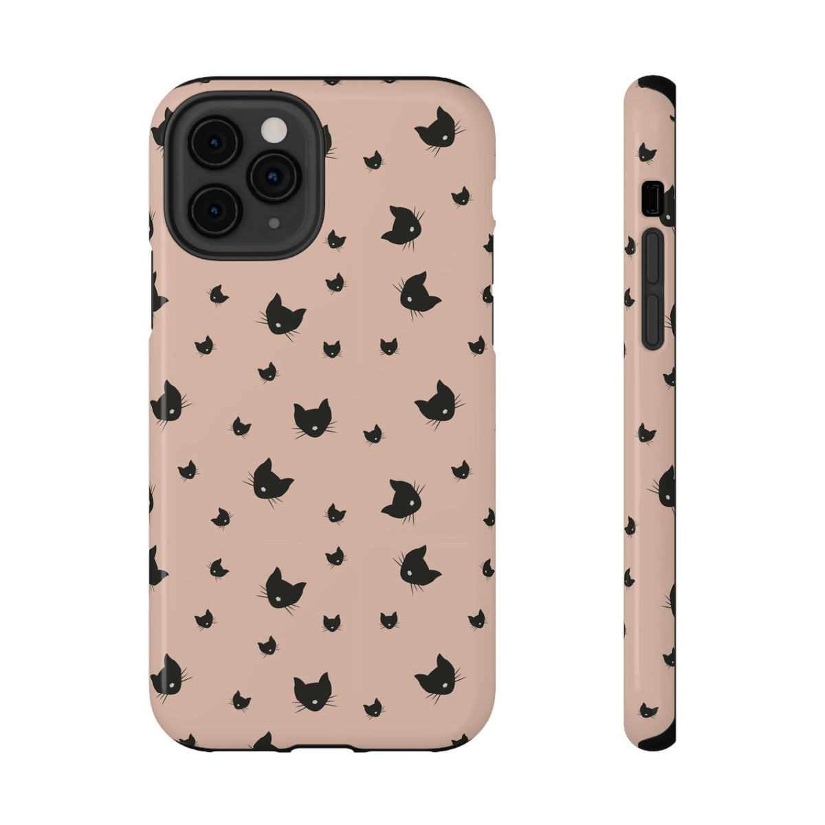 Peach Kitty protective phone case for iPhone 11 Pro, glossy finish