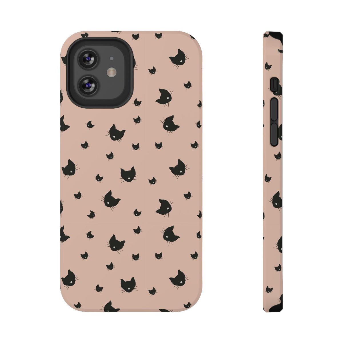 Peach Kitty protective phone case for iPhone 12, glossy finish