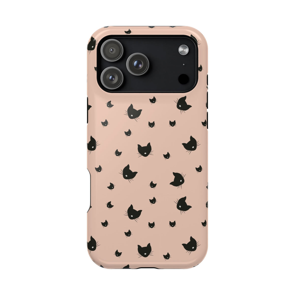 Peach Kitty MagSafe case for iPhone 17 Pro Max, glossy finish