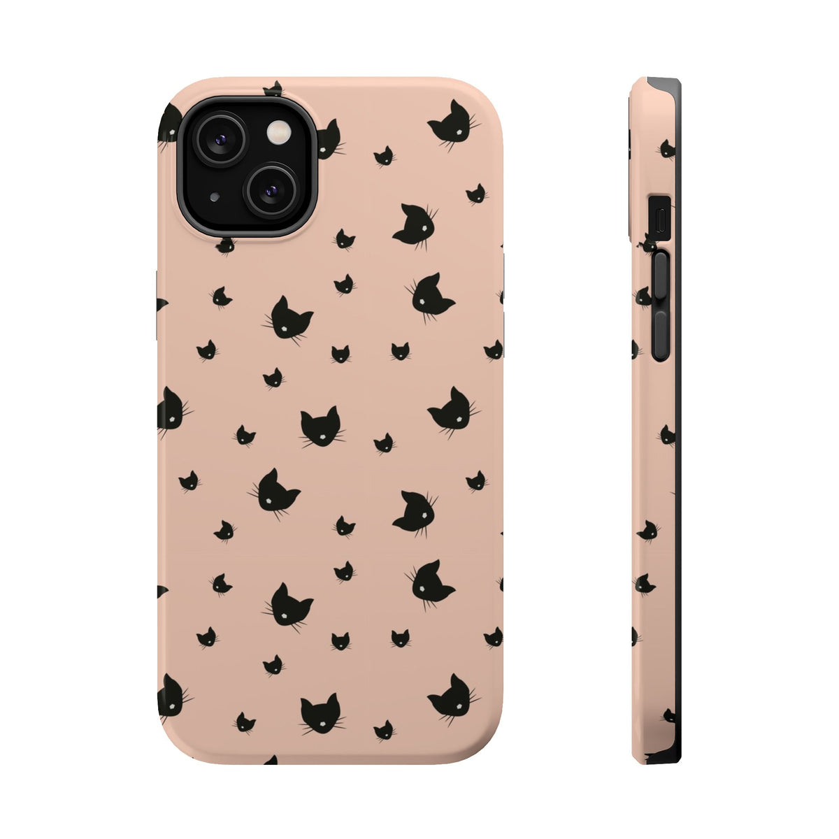 Peach Kitty MagSafe case for iPhone 14 Plus, glossy finish