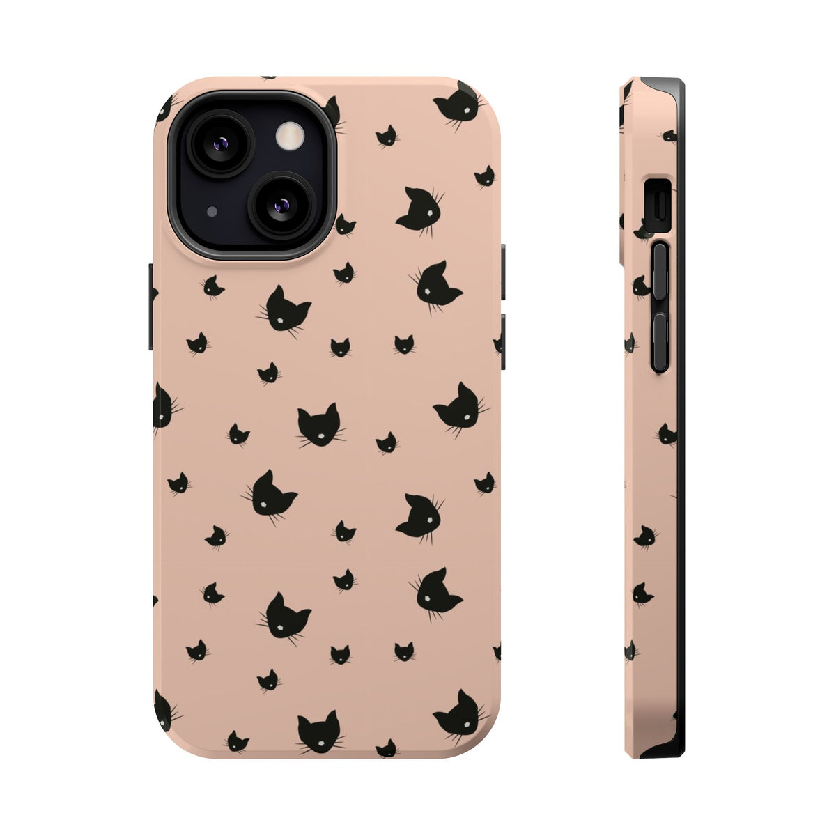 Peach Kitty MagSafe case for iPhone 13 Mini, glossy finish