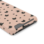 Peach Kitty phone case with card holder, close-up of the card slot