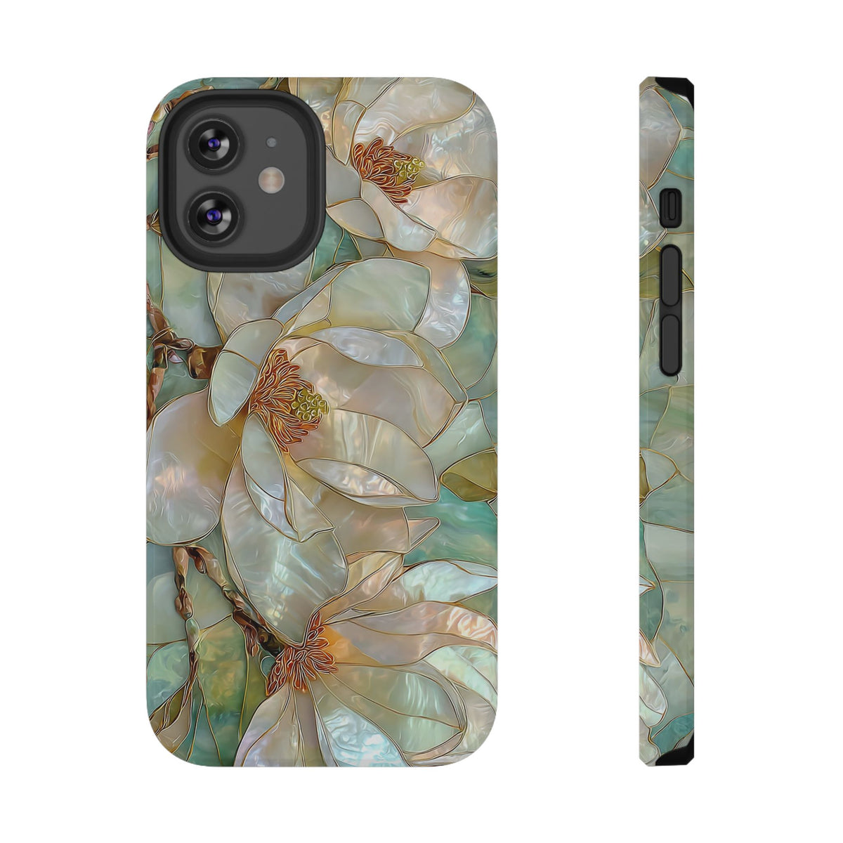 Pearl Magnolia protective phone case for iPhone 12 Mini, glossy finish