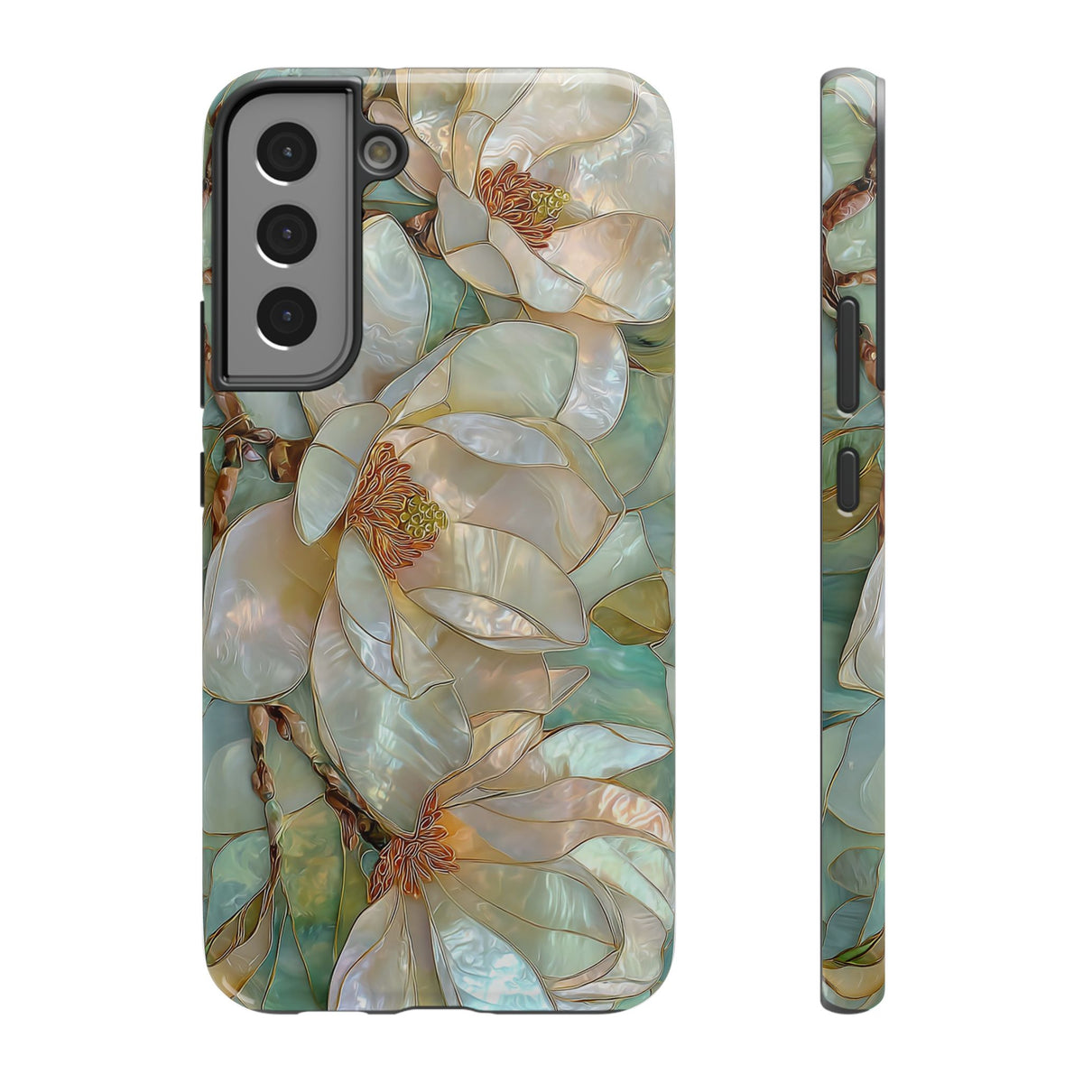 Pearl Magnolia protective phone case for Samsung Galaxy S22 Plus, glossy finish